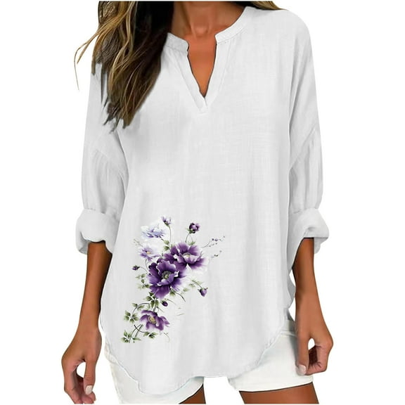 Virmaxy Womens Blouses Long Sleeve Shirt Women Casual Fashion Solid Color Button T-Shirt Long Sleeves One Shoulder Top Blouse Tops White-1 XXXL