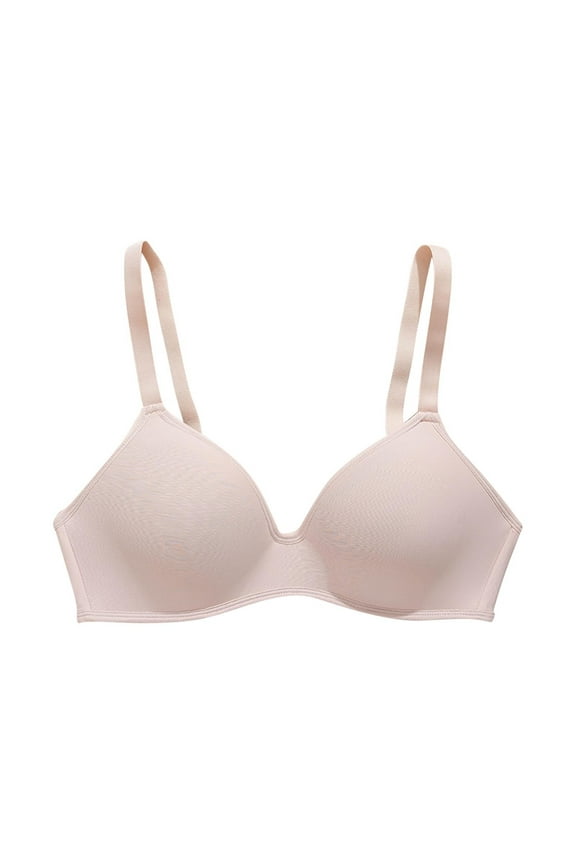 Womens Bras No Underwire Full Support Glossy Comfortable Breathable Bra Underwear No Rims Oversized Alluring Wireless Everyday Bras Pink 40C