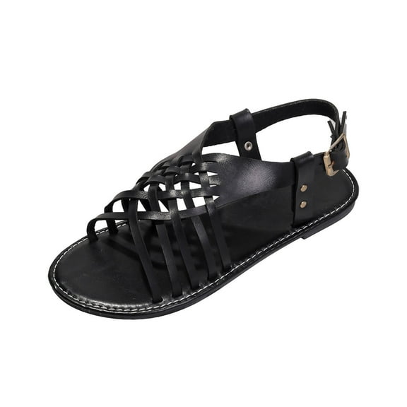 Virmaxy Womens Fashion Non-slip Fashion Women Low Heels Comfy Sandals Beach Casual Shoes Black 36
