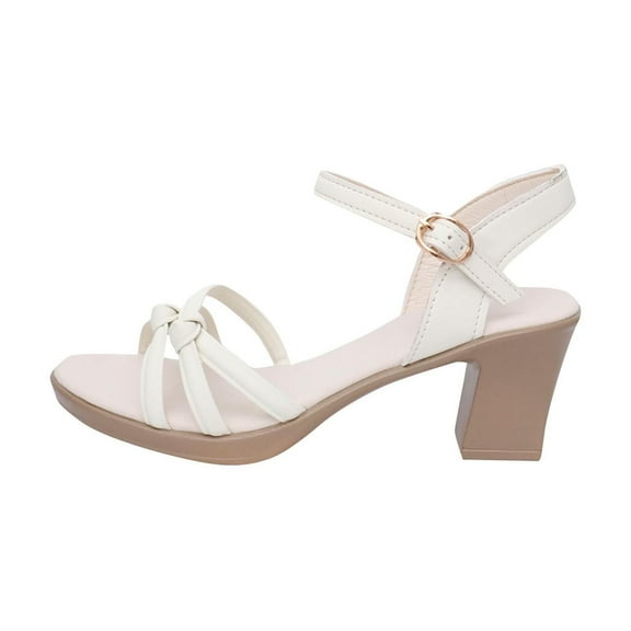 Virmaxy Womens High Heel Fashion Women High Heels Comfy Sandals Beach Casual Shoes White 41