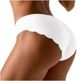 thumbnail image 1 of Virmaxy Womens Hipster Underwear Panties Alluring Underwear Ice Silk Bikini Panties Silky Comfy Yoga Panties Briefs White L, 1 of 3