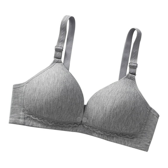 Virmaxy Womens Maternity Nursing Lace Bras for Breastfeeding Anti-Glare Non Trace Gathering Daily Bras Lace Strapless Bra Front Closure Pregnant Breastfeeding Underwear Daily Bra Dark Gray XL