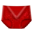 thumbnail image 1 of Virmaxy Womens Oversized Briefs Underwear Fashion Print Briefs Comfortable Cotton High Waist Underwear Alluring Panties Red XL, 1 of 3