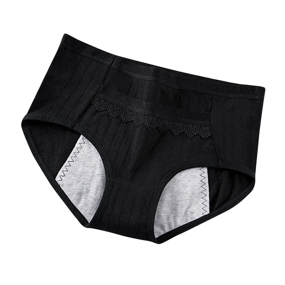 Virmaxy Womens Period Underwear Panties Mid Waist Warm Menstrual Leak Proof Physiological Pants Pocket Lift Arm Large Pants Black L