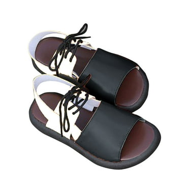 Virmaxy Womens Platform Sandals Soft Sole Strap Sandals Women's New Versatile Thick Sole Soft Faced Sandals Black 36