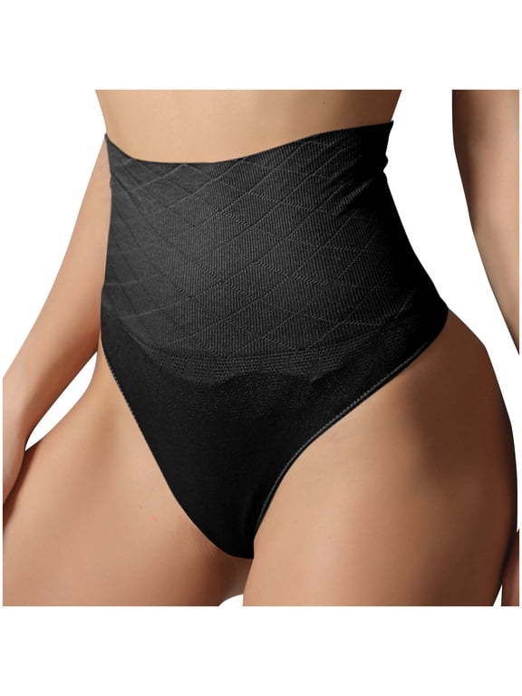 Womens Sharping Underwear Panties Shapewear Pants With Tight Belly Seamless Body Lifting Buttocks Exposed High Waisted Pants Alluring T-Shaped Inside Pants Underwear Briefs Black S