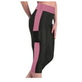 thumbnail image 1 of Virmaxy Womens Slim-Leg Active Pants Summer 7/10 Pants Side Pocket High Waisted Stretch Sports Yoga 7/10 Pants Pink M, 1 of 7