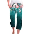 thumbnail image 1 of Virmaxy Womens Straight-Leg Capris Pants Fall Hemp Print Loose Fashion Drawstring Trousers Seven-Quarter Trousers Long Trousers Multicolor-N M, 1 of 5