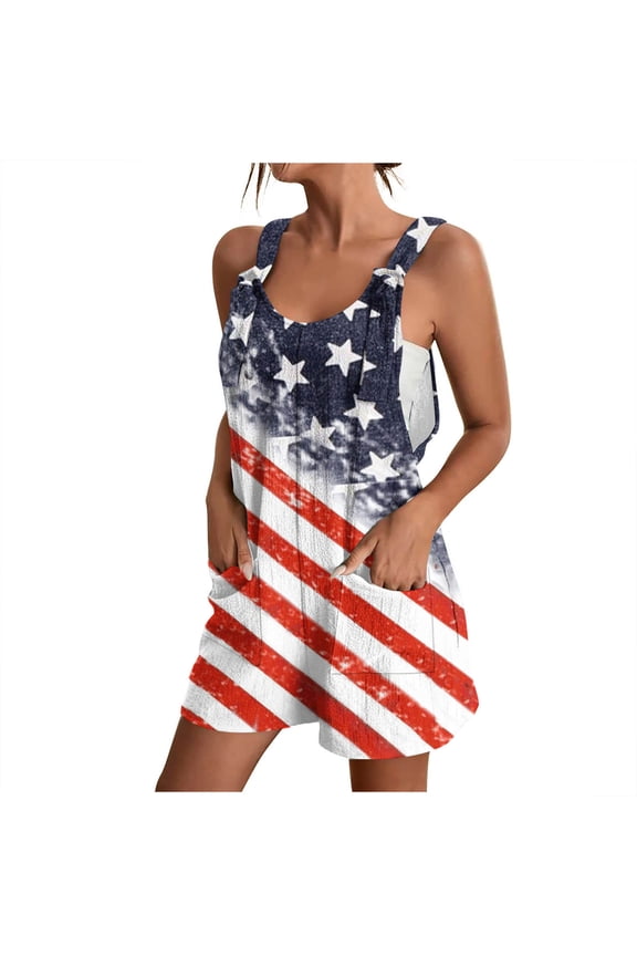 Womens USA Star Stripes 4th of July Jumpsuit Shorts Independence Day Graphic Shorts Overalls Summer Comfortable Casual Suspender Printing Shorts Pocket Jumpsuit Shorts Multicolor-C XS