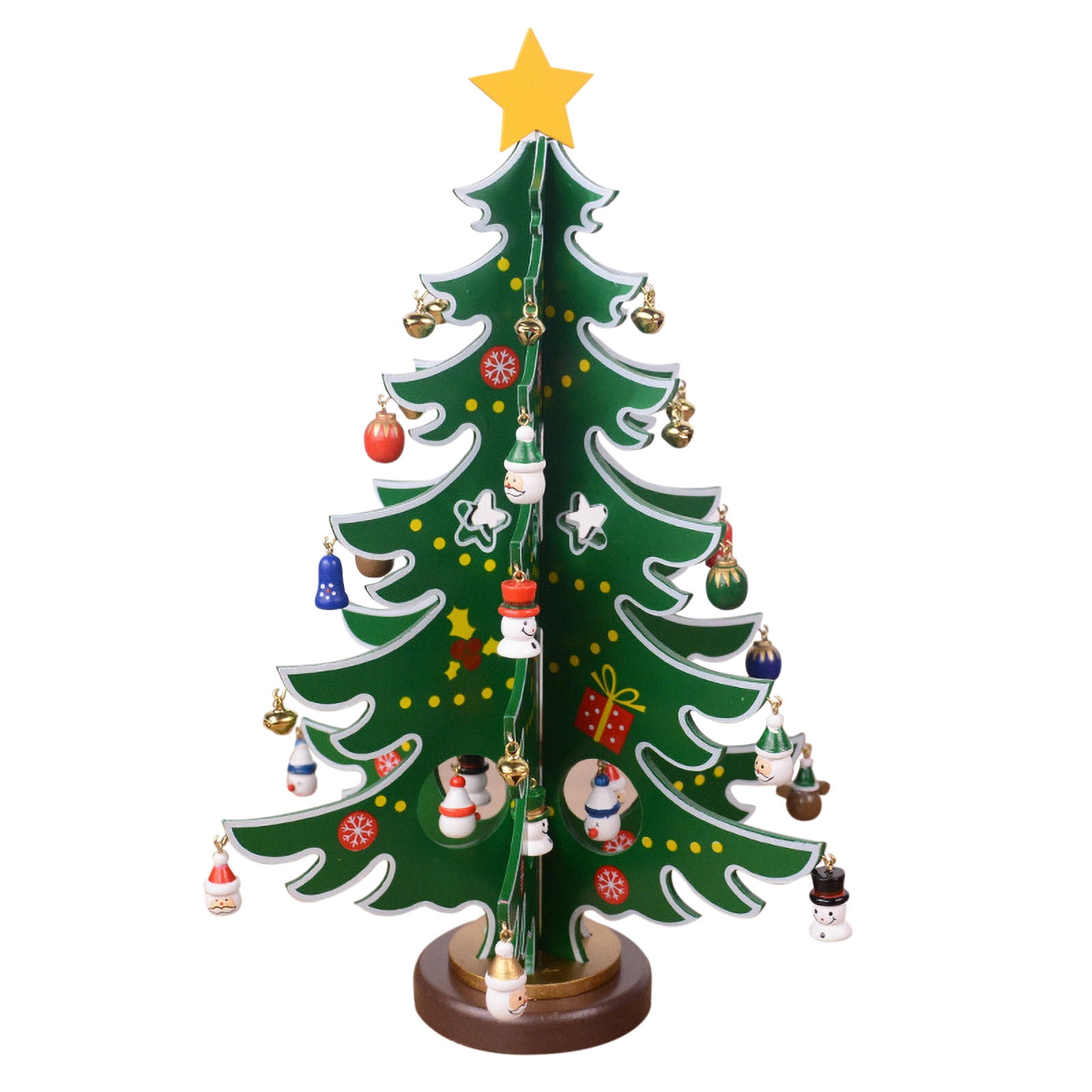 Virmaxy Wooden Table Christmas Tree Christmas Gift Decoration Plywood