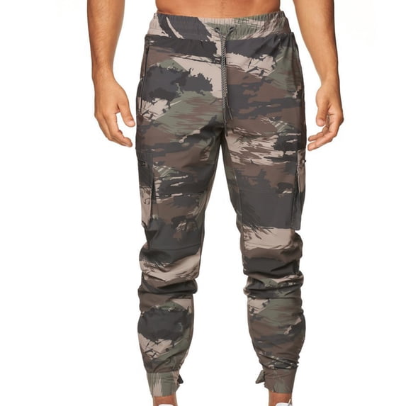 Virmaxy Work Pants For Men Elastic Waist Quick Dry Waterproof Cargo Pants With Pockets Outdoor Sports Mountaineering Sweatpants Olive green S