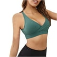 thumbnail image 1 of Virmaxy Workout Bras for Women Front Criss-Cross High Impact Yoga Exercise Athletic Bras Quick Dry Shockproof Tank Top Running Fitness Sports Bras Green L, 1 of 6
