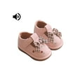 thumbnail image 1 of Virmaxy Baby Canvas Sandals with Squeaker, Breathable Non-Slip First Walker Shoes, Cute Print Hook and Loop Closure Pink-1 20, 1 of 4