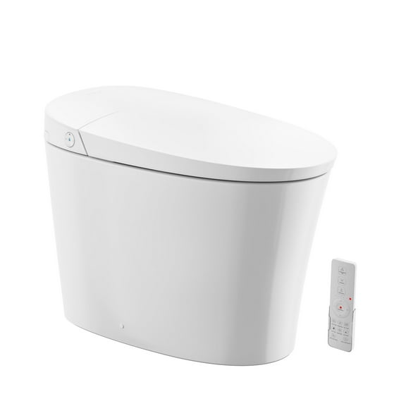 Viro V20 Smart Toilet 12 Rough-in ADA Height in Glossy White with Foam Shield, Integrated Tank, Auto Open/Close, Foot Sensor