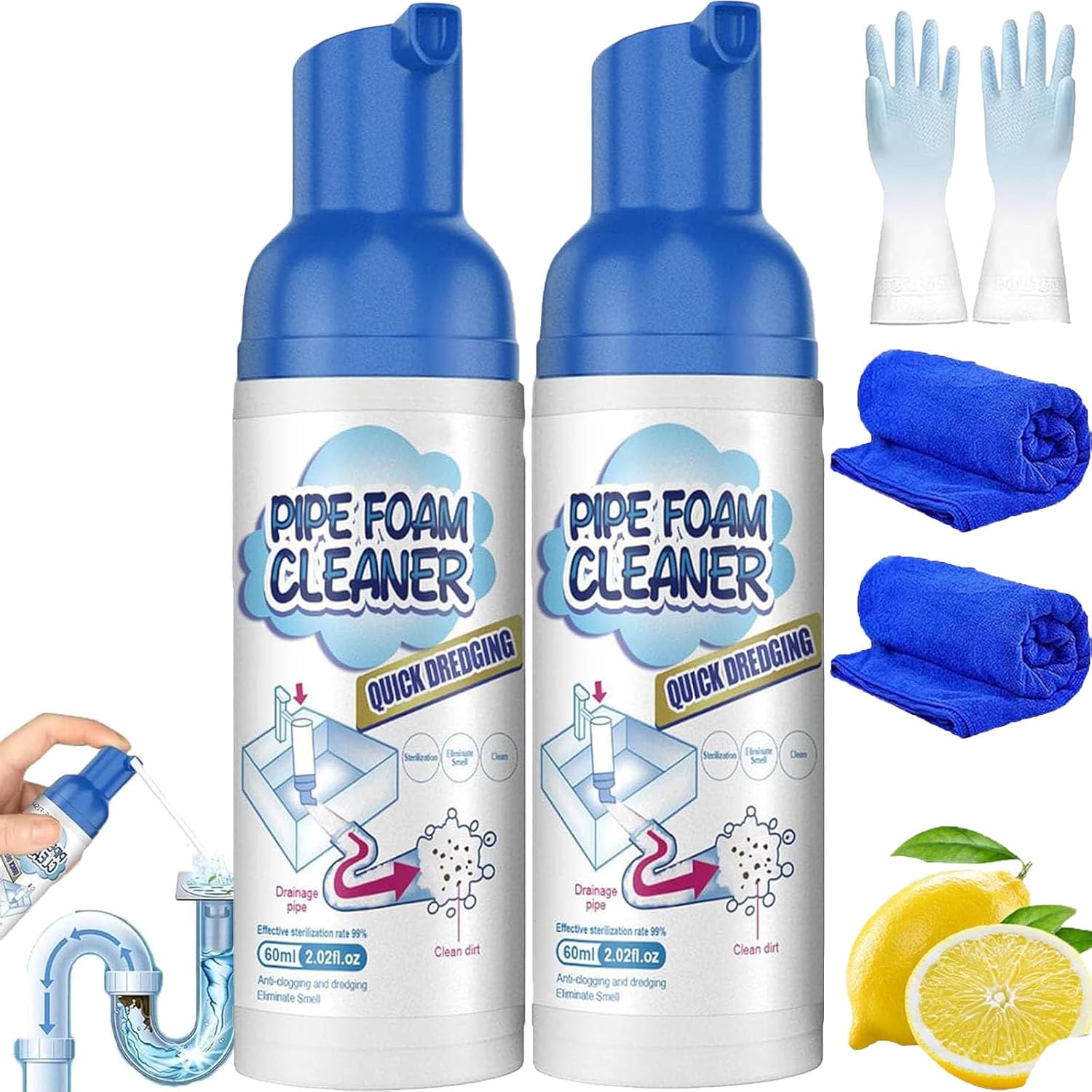 Virofoam Drain Cleaner,Drain Foam Cleaner, Powerful Sink and Drain