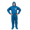 thumbnail image 1 of ViroGuard®, Blue Coverall with Hood & Boots, Elastic Wrists & Back, Front Zipper with Storm Flap, 1 of 2