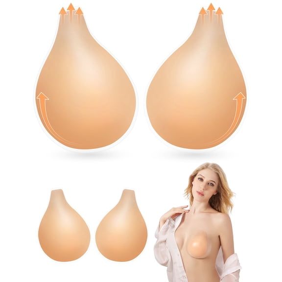 Virsidi Sticky Bra Push Up 2 Pairs, Adhesive Bras Invisible Backless Strapless Washable for Women