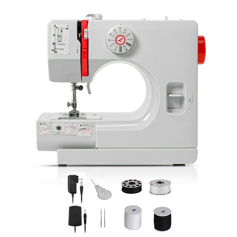 Virtionz Portable Sewing Machine for Beginners with 12 Stitch Applications,  Dual Speed, Reverse Stitch, Foot Pedal and Sewing Kit - Small Sewing Machine,  Easy to Use Electric Mini Sewing Machine 