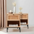 thumbnail image 1 of Virtu Nightstand Set of 2, Side Table with 1 Drawer, End Table for Living Room or Bedroom, Natural, 1 of 8
