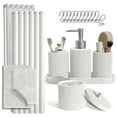 thumbnail image 1 of Hearth & Harbor 21 Piece Bathroom Sets with Shower Curtain and Rugs and Accessories, White, 1 of 8