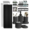 thumbnail image 1 of Hearth & Harbor 24 Piece Bathroom Sets with Shower Curtain, Bathroom Accessories and Shower Caddies, Charcoal, 1 of 8