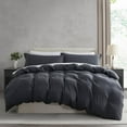 thumbnail image 1 of Virtu 3-Piece Duvet Cover Set, Soft Prewashed Bedding Set Full with Pillow Shams, Dark Gray, 1 of 8