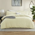 thumbnail image 1 of Virtu 3pc Duvet Cover Set, Luxury Microfiber Bedding Set Full with 2 Pillow Shams, Vanilla Yellow, 1 of 10