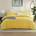 thumbnail image 1 of Virtu 3pc Duvet Cover Set, Luxury Microfiber Duvet Cover twin with Pillow Shams, Yellow, 1 of 10