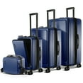 thumbnail image 1 of Virtu 4 Piece Hardshell Exapandable Luggage Set, Spinner Luggage Suitcase Set, Navy Blue, 1 of 9