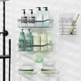 thumbnail image 1 of Virtu 5 Pack Adhesive Steel Shower Caddy Organizer, Heavy Duty Stainless Steel Rustproof Shower Caddy, Silver Chrome, 1 of 8