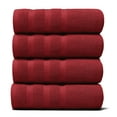 thumbnail image 1 of Virtu Bath Towel Sets For Bathroom 100% Ring Spun Cotton Luxury Bath Towel Set 4 Pc Highly Absorbent Towels, Red, 1 of 6