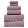 thumbnail image 1 of Virtu Bath Towel Sets For Bathroom 100% Ring Spun Cotton Luxury Bath Towel Set 6 Pc Highly Absorbent Towels, Dusty Purple, 1 of 5