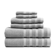 Virtu Bath Towel Sets For Bathroom 100% Ring Spun Cotton Luxury Bath Towel Set 6 Pc Highly Absorbent Towels, Gray
