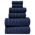 thumbnail image 1 of Virtu Bath Towel Sets For Bathroom 100% Ring Spun Cotton Luxury Bath Towel Set 6 Pc Highly Absorbent Towels, Navy, 1 of 5
