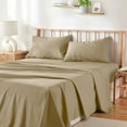 thumbnail image 1 of Virtu Bed Sheets Set, Deep Pocket Rayon Derived Bamboo & Microfiber Cooling 4 Piece King Sheets sets, Warm Sand, 1 of 7