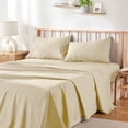 thumbnail image 1 of Virtu Bed Sheets Set, Deep Pocket Rayon Derived from Bamboo Blend Cooling 4 Piece Full Size Sheets sets, Cream, 1 of 7