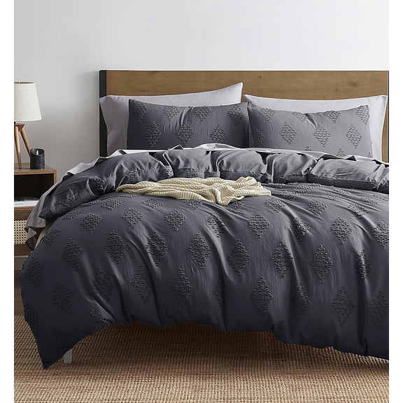 Virtu Comforter Sets, Paragon Duvet Cover Set With Insert and Pillow Shams, 3-Pc All Season Bedding Comforter Set, Twin Gray