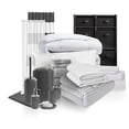 thumbnail image 1 of Virtu Complete College Dorm Room Essentials Twin XL Bedding Comforter Set, Bed in a Bag Comforter Set, White And Silver, 1 of 10