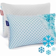 Virtu Temperature Regulating Memory Foam Pillows King Pillows Set of 2, Reversible King Size Pillows, Cooling Pillows King 20" X 36"