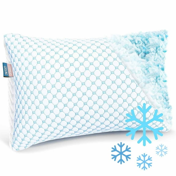 Virtu Temperature Regulating Cooling Standard Pillow, Reversible and Adjustable Memory Foam Bed Pillows Standard Size Pillows