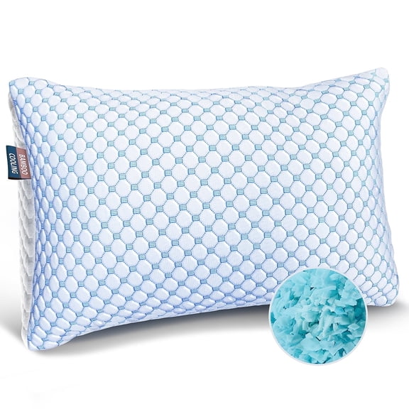 Virtu Temperature Queen Pillows, Regulating and Adjustable Memory Foam Cooling Bed Pillows Queen Size Pillows, 20" X 30"