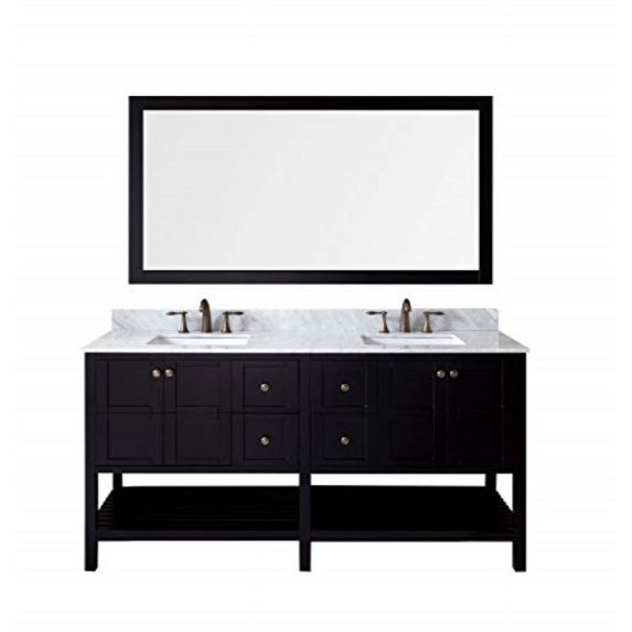 Virtu ED-30072-WMSQ-CH-NM Winterfell 72 Inch Double Bathroom Vanity Set In Cherry
