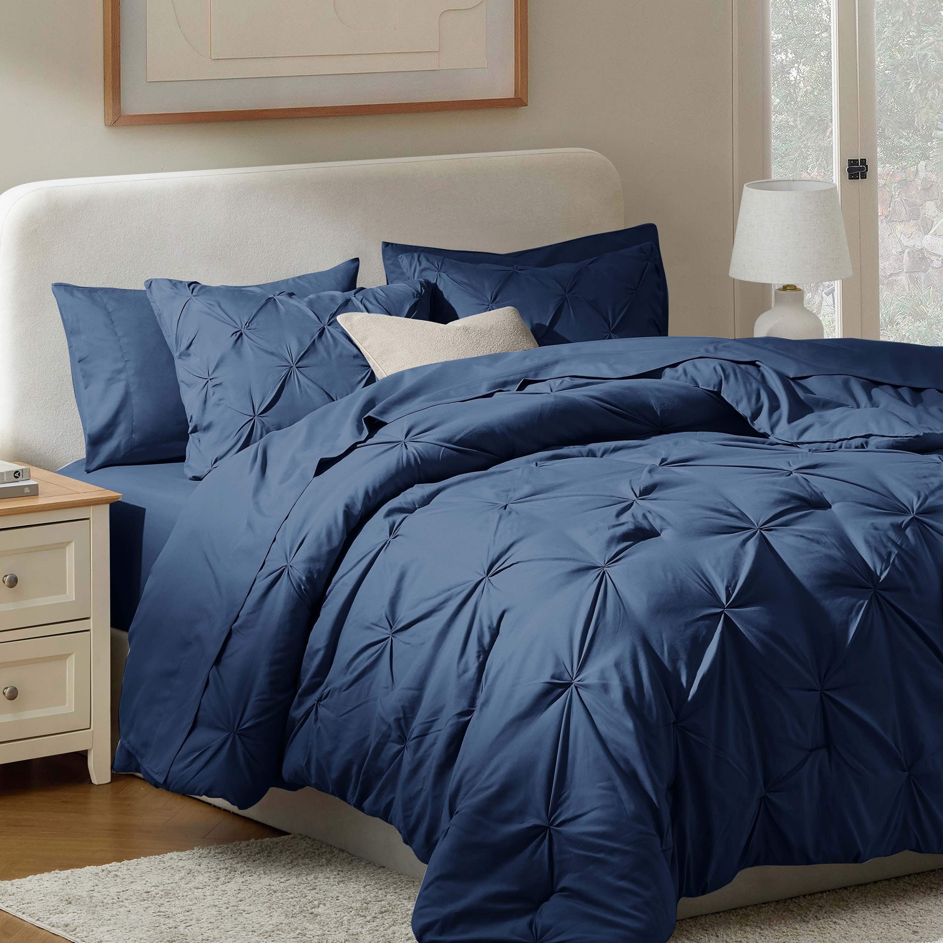 Virtu Full Comforter Set 7 piece Bed In A Bag Navy Walmart virtu-full-comforter-set-7-piece-bed-in-a-bag-navy-walmart