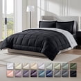 thumbnail image 1 of Virtu Full Size Comforter Sets, Bed in a bag, 7 Piece Reversible Bedding Comforter Set with Sheets, Bedding Set, Black, 1 of 9