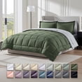 thumbnail image 1 of Virtu Full Size Comforter Setss, 7 Piece Bed in a Bag, Reversible Bedding Comforter Sets with Sheets, Olive Green, 1 of 9