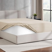 Virtu Full Fitted sheet only, 1800 Extra deep pocket fitted sheet soft microfiber, Linen