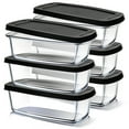 thumbnail image 1 of Virtu Glass Food Storage Containers, Airtight Glass Meal Prep Containers, Oven, Microwave & Freezer Safe Glass Storage Containers, 6 PC, 1 of 8