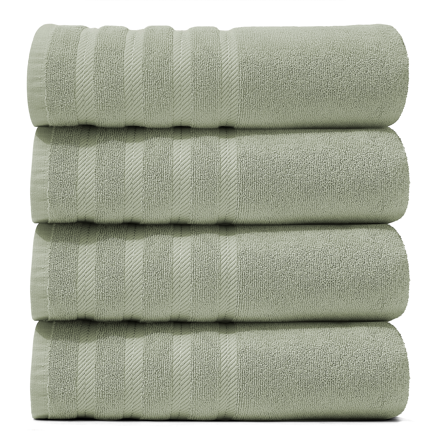 Virtu Hand Towel Sets For Bathroom 100% Ring Spun Cotton Luxury Hand Towel Set 4 Pc Highly Absorbent Towels, Sage Green