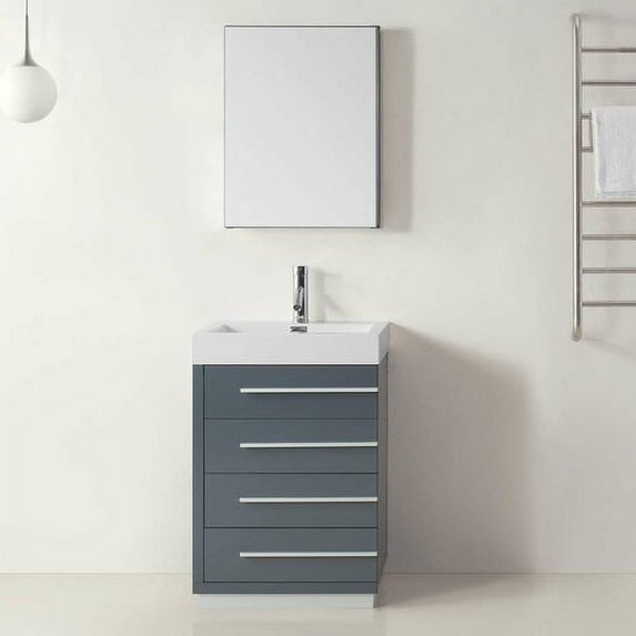Virtu JS-50416-WG-001 Carino 16 Inch Single Bathroom Vanity Set In Wenge