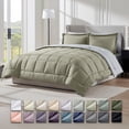 thumbnail image 1 of Virtu King Size comforter sets Bed in a Bag, 7 Piece Reversible Bedding Comforter Sets with Sheets, Light Sage, 1 of 9